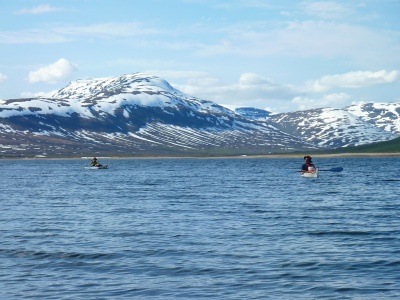 kayak de mer en Norvège, lac Altevatn